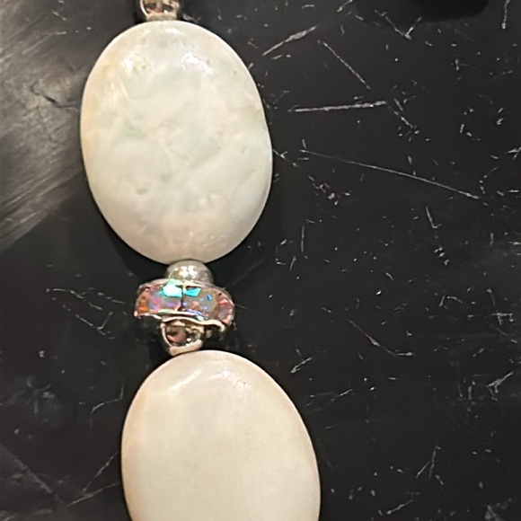 Pale Blue Stone w Bunny charm Bracelet - Picture 2 of 13